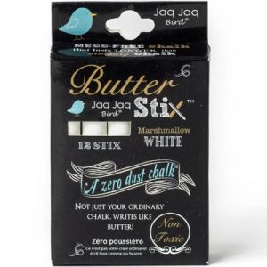 achetez Pochette de 12 craies blanches Butterstix zéro poussière Jaq Jaq Bird au meilleur prix en promo