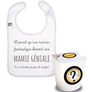 achetez Pochette surprise annonce de grossesse bavoir Une mamie géniale BB & Co au meilleur prix en promo