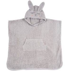 achetez Poncho de bain Lapin gris Kikadu au meilleur prix en promo