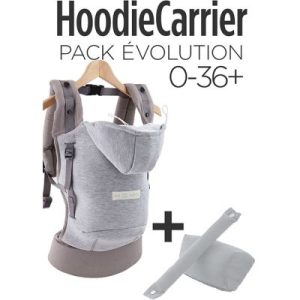 achetez Porte bébé HoodieCarrier gris + booster réhausseur et cale-tête Je Porte Mon Bébé / Love Radius au meilleur prix en promo