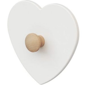 achetez Porte-manteau mural coeur en bois de hêtre brut Essentiel blanc AT4 au meilleur prix en promo