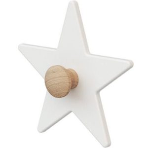 achetez Porte-manteau mural étoile en bois de hêtre brut Essentiel blanc AT4 au meilleur prix en promo