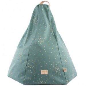 achetez Pouf Marrakech Gold confetti Magic green (54 x 62 cm) Nobodinoz au meilleur prix en promo