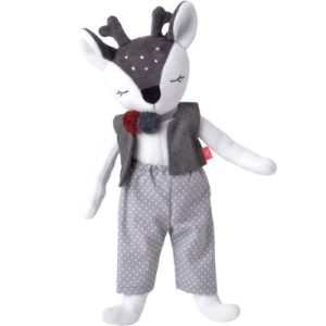achetez Poupée en coton bio Monsieur Faon gris (41 cm) Kikadu au meilleur prix en promo