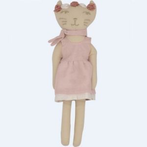 achetez Poupée souple chat Rose (20 cm) Trois Kilos Sept au meilleur prix en promo