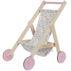 achetez Poussette en bois pour poupée Spring flowers Little Dutch au meilleur prix en promo