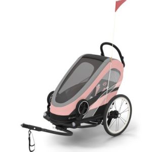 achetez Poussette remorque à vélo Zeno Bike Silver Pink Cybex au meilleur prix en promo