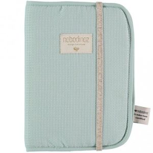 achetez Protège carnet de santé Poema Nid d'abeille coton bio Aqua Nobodinoz au meilleur prix en promo