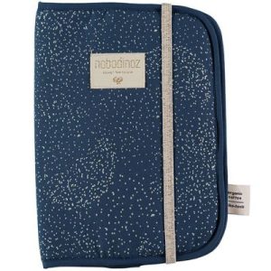 achetez Protège carnet de santé Poema coton bio Gold bubble Night blue Nobodinoz au meilleur prix en promo