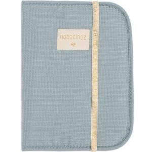 achetez Protège carnet de santé nid d'abeille Poema Stone Blue Nobodinoz au meilleur prix en promo