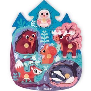 achetez Puzzle à encastrement Happy Forest (6 pièces) Janod au meilleur prix en promo