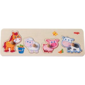 achetez Puzzle à encastrement Les petits des animaux de la ferme (4 pièces) Haba au meilleur prix en promo