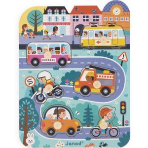achetez Puzzle à encastrement en bois Dans la ville (6 pièces) Janod au meilleur prix en promo