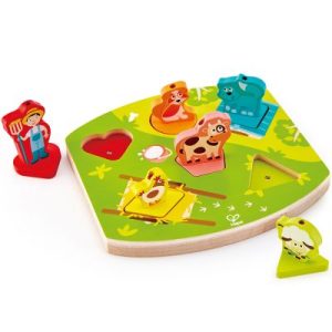 achetez Puzzle à encastrement sonore La ferme (6 pièces) Hape au meilleur prix en promo