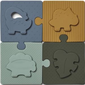 achetez Puzzle en silicone Bodil Dino blue multi mix (8 pièces) Liewood au meilleur prix en promo