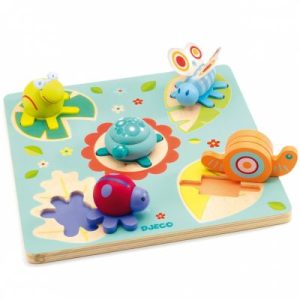 achetez Puzzle encastrement Tortue et ses amis (5 pièces) Djeco au meilleur prix en promo