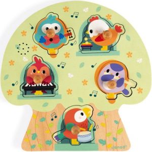 achetez Puzzle musical à encastrer Les oiseaux en fête (5 pièces) Janod au meilleur prix en promo