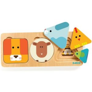 achetez Puzzle superposable AnimaBasic (3 pièces) Djeco au meilleur prix en promo
