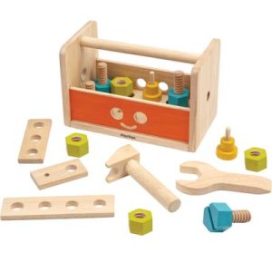 achetez Robot établi trousse à outils en bois d'hévéa Plan Toys au meilleur prix en promo