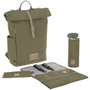 achetez Sac à dos à langer en polyester recyclé Green label Rolltop olive Lässig au meilleur prix en promo