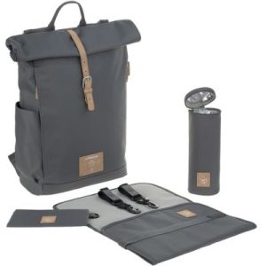 achetez Sac à dos à langer en polyester recyclé Rolltop anthracite Lässig au meilleur prix en promo