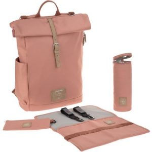 achetez Sac à dos à langer en polyester recyclé Rolltop rose cannelle Lässig au meilleur prix en promo