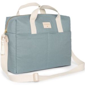 achetez Sac à langer nid d'abeille Gala Stone Blue Nobodinoz au meilleur prix en promo