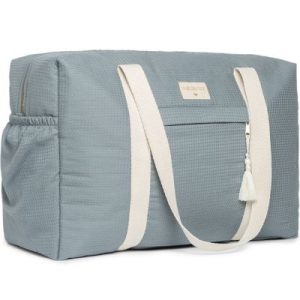 achetez Sac à langer nid d'abeille Opera Stone Blue Nobodinoz au meilleur prix en promo