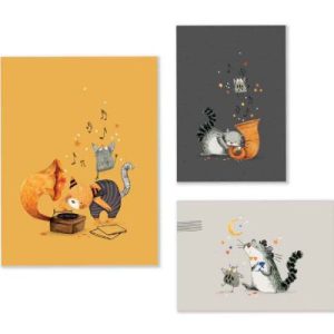 achetez Set de 3 affiches Les Moustaches Moulin Roty au meilleur prix en promo