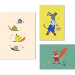 achetez Set de 3 affiches Pomme des bois Moulin Roty au meilleur prix en promo
