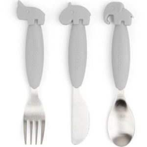 achetez Set de 3 couverts Easy-grip Deer friends Gris Done by Deer au meilleur prix en promo