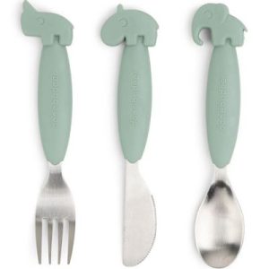 achetez Set de 3 couverts Easy-grip Deer friends Vert Done by Deer au meilleur prix en promo