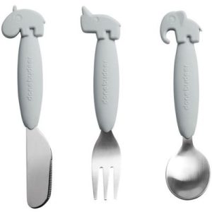 achetez Set de 3 couverts Yummy Plus gris Done by Deer au meilleur prix en promo