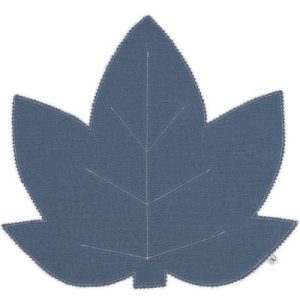 achetez Set de table feuille en lin bleu denim et argenté Cotton&Sweets au meilleur prix en promo