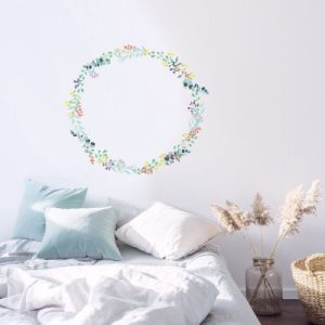achetez Sticker Grande couronne fleurie Liv (80 x 80 cm) Mimi'lou au meilleur prix en promo