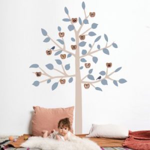 achetez Sticker géant arbre généalogique Family Tree bleu (180 cm) Mimi'lou au meilleur prix en promo