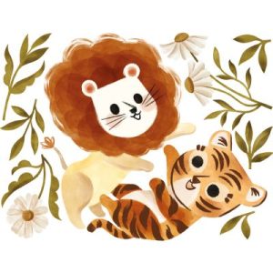 achetez Stickers muraux Tigre et lion (65 x 50 cm) Lilipinso au meilleur prix en promo