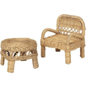 achetez Table et chaise pour poupée en rotin Fabelab au meilleur prix en promo