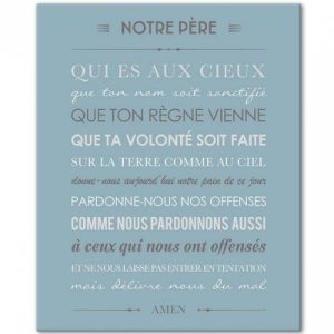 achetez Tableau Notre Père bleu glacier (33 x 41 cm) Mes Mots Déco au meilleur prix en promo