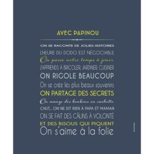 achetez Tableau Papi personnalisable gris carbone (33 x 41 cm) Mes Mots Déco au meilleur prix en promo