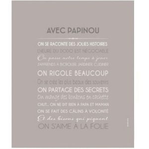 achetez Tableau Papi personnalisable gris galet (33 x 41 cm) Mes Mots Déco au meilleur prix en promo