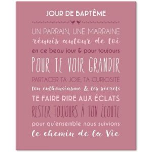 achetez Tableau religieux Jolie cérémonie fond rose blush (33 x 41 cm) Mes Mots Déco au meilleur prix en promo