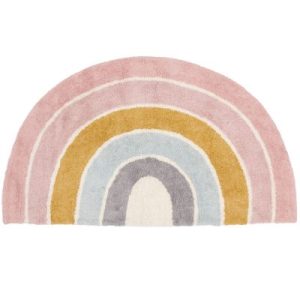 achetez Tapis Rainbow shape arc-en-ciel Pure & Nature rose (80 x 130 cm) Little Dutch au meilleur prix en promo