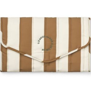 achetez Tapis à langer pliable Isla Stripe golden caramel sandy Liewood au meilleur prix en promo