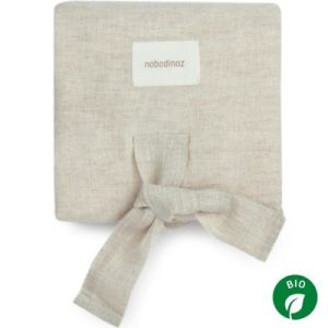 achetez Tapis à langer waterproof Lin français greige Nobodinoz au meilleur prix en promo