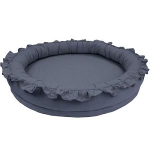 achetez Tapis de jeu en lin cocon à volants gris graphite Pure nature Cotton&Sweets au meilleur prix en promo