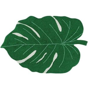 achetez Tapis lavable Monstera Leaf vert (120 x 160 cm) Lorena Canals au meilleur prix en promo