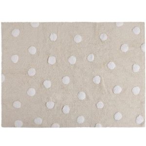 achetez Tapis lavable beige à pois blanc (120 x 160 cm) Lorena Canals au meilleur prix en promo