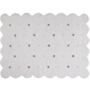 achetez Tapis lavable biscuit blanc à pois (120 x 160 cm) Lorena Canals au meilleur prix en promo