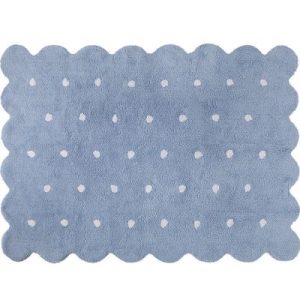 achetez Tapis lavable biscuit bleu à pois (120 x 160 cm) Lorena Canals au meilleur prix en promo